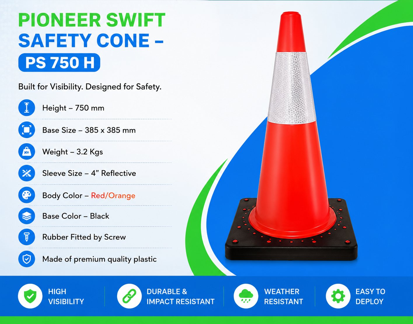 Pioneer Swift Safety Cone – PS 750 H Pioneer Swift Safety Cone – PS 750 H
