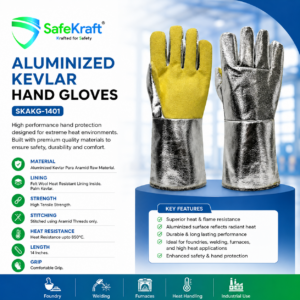 SafeKraft Aluminized Kevlar Hand Gloves SKAKG-1401
