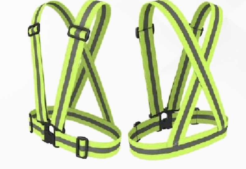 SafeKraft Reflective Jacket SKRJG-113-2 high visibility safety vest with elastic cross belt and reflective tape.