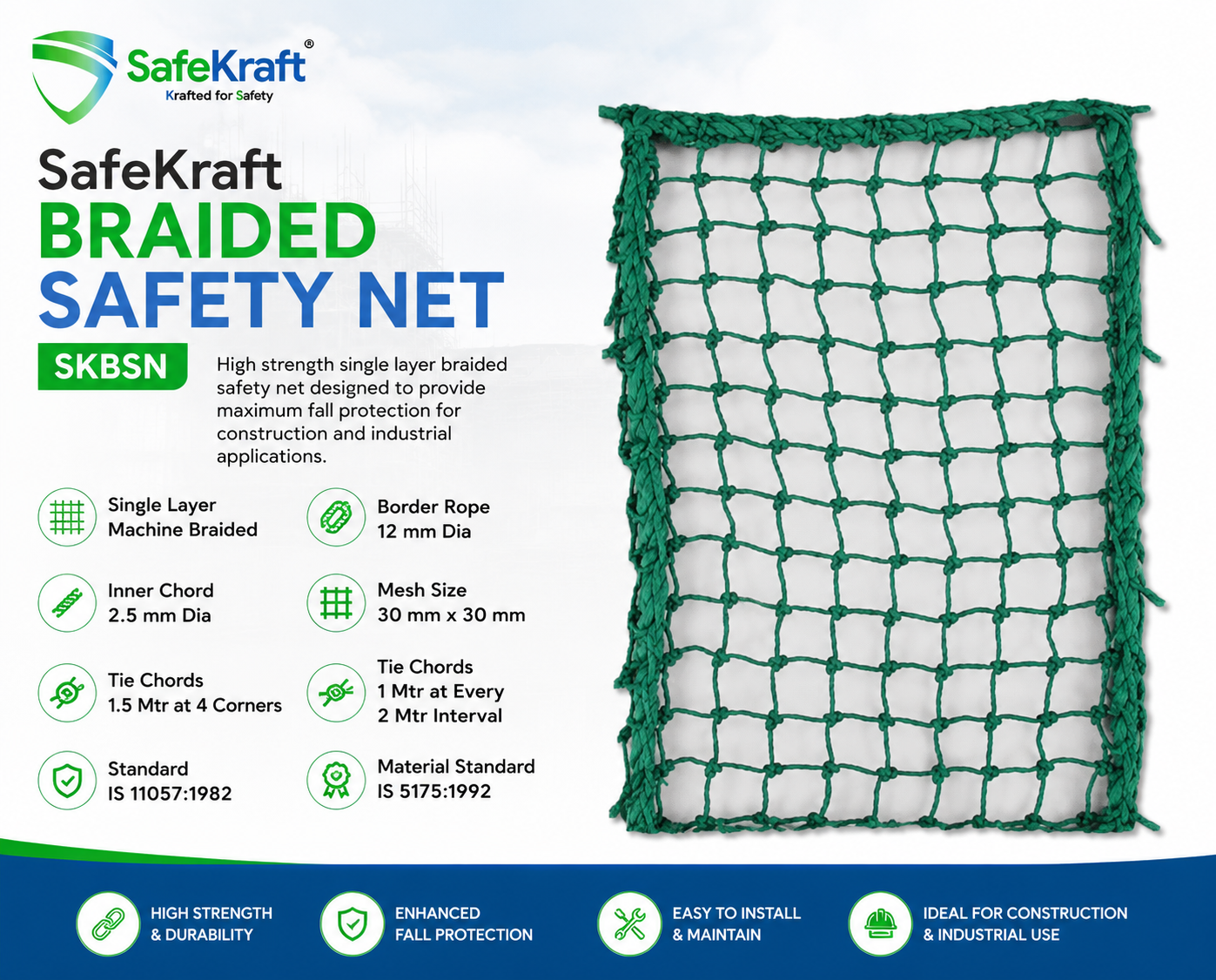 SafeKraft Braided Safety Net – SKBSN SafeKraft Braided Safety Net – SKBSN