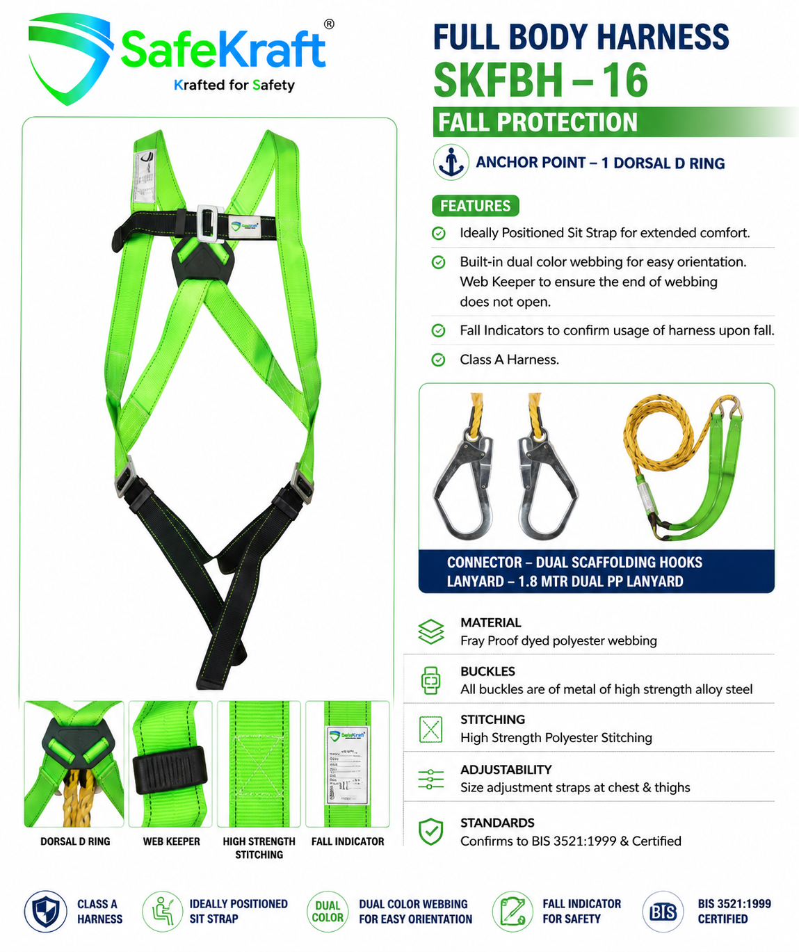 SafeKraft Full Body Harness SKFBH-16 SafeKraft Full Body Harness SKFBH-16