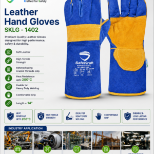 SafeKraft Leather Welding Hand Gloves SKLG-1402 | Heat Resistant Gloves