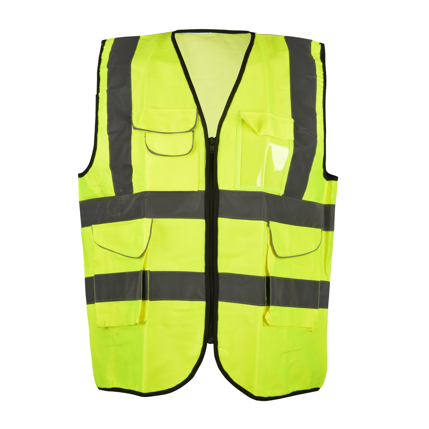SafeKraft Reflective Jacket SKRJG-109-2 hi-vis safety jacket with 50 mm reflective tape and zip closure