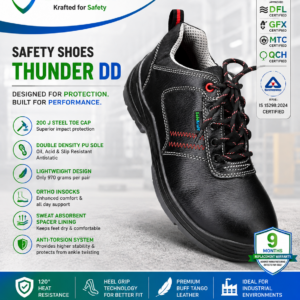 SafeKraft Safety Shoes THUNDER DD with 200 J steel toe and Double Density PU sole