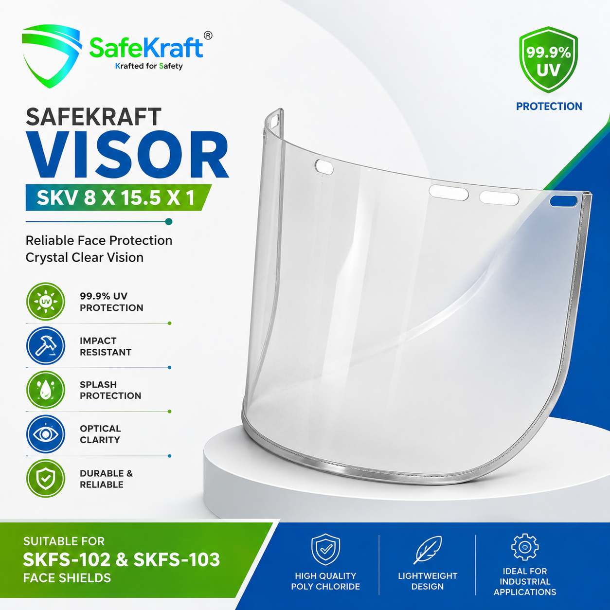 SafeKraft Visor SKV 8 x 15.5 x 1 SafeKraft Visor SKV 8 x 15.5 x 1