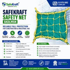 SafeKraft Safety Net SKDLMSN – Reliable Fall Protection for Construction and Industrial Safety