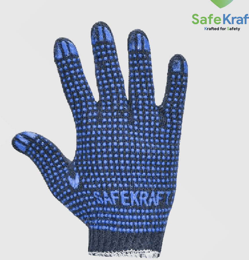 SafeKraft PVC Dotted Gloves - SKSDG