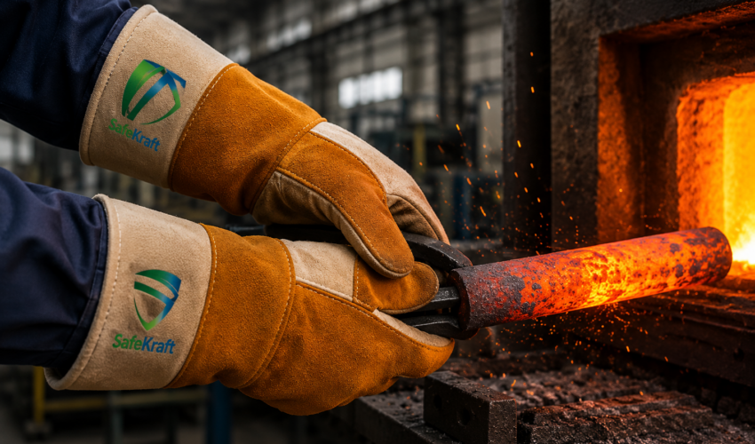 SafeKraft Heat Resistant Gloves Reliable Hand Protection for High Temperature Industrial Work