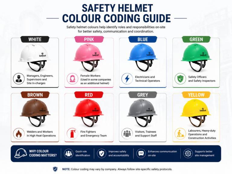 Safety Helmet Color Codes in India: Roles, Meanings & Workplace Safety Guide