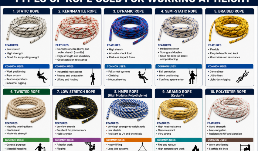 Types of Rope Used for Working at Height