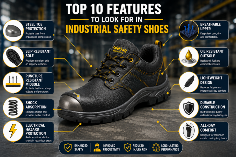 Top 10 Features to Look for in Industrial Safety Shoes