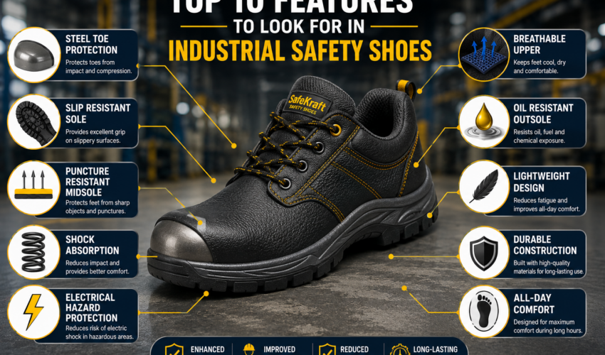 Top 10 Features to Look for in Industrial Safety Shoes