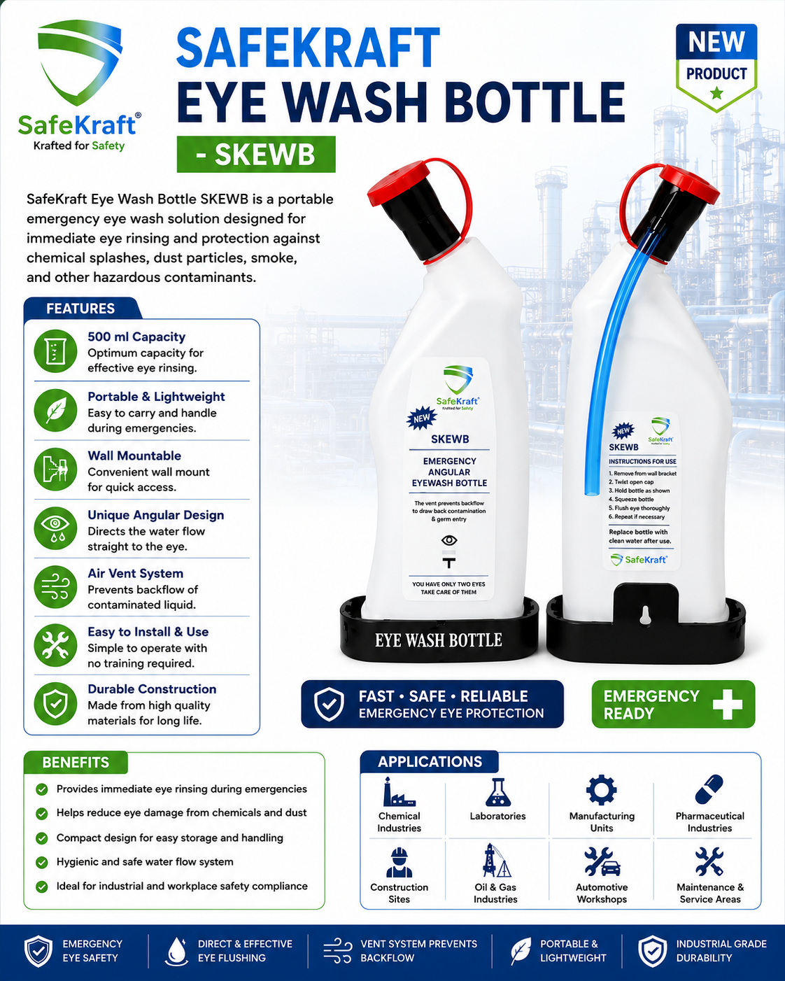 SafeKraft Eye Wash Bottle – SKEWB