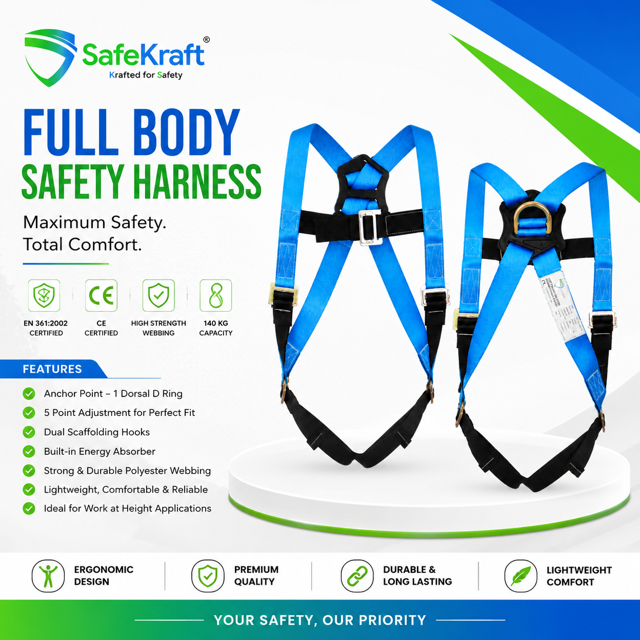 Full Body Safety Harness SafeKraft SKFBH-21 Full Body Safety Harness SafeKraft SKFBH-21