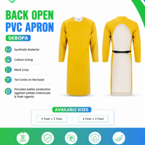 SafeKraft Back Open PVC Apron SKBOPA front and back view