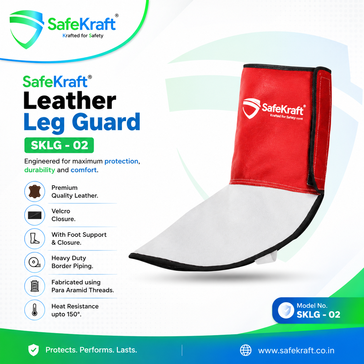 SafeKraft Leather Leg Guard - SKLG - 02 SafeKraft Leather Leg Guard SKLG-02
