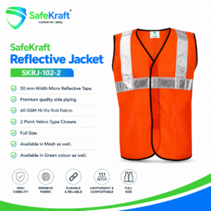 Hi Vis Safety Jacket SafeKraft SKRJ-102-2 with reflective tape