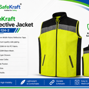 SafeKraft Reflective Jacket SKRJ-124-2 with Hi-Vis fabric and reflective tape