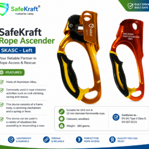 SafeKraft SKASC Left aluminium rope ascender for 10.5 mm and 12 mm kernmantle rope