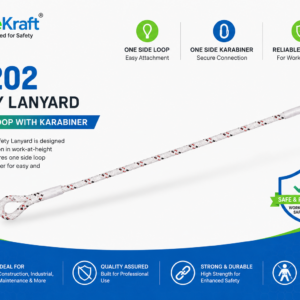 SafeKraft SK 202 Safety Lanyard – One Side Loop with Karabiner