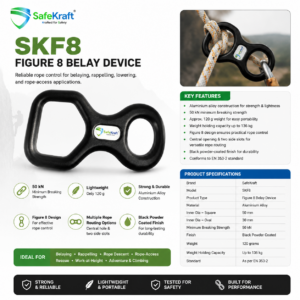 SafeKraft SKF8 Figure 8 Belay Device – 50 kN Aluminium Alloy