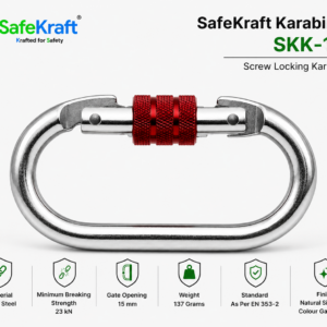 SafeKraft SKK-112 Karabiner – Screw Locking Alloy Steel Carabiner