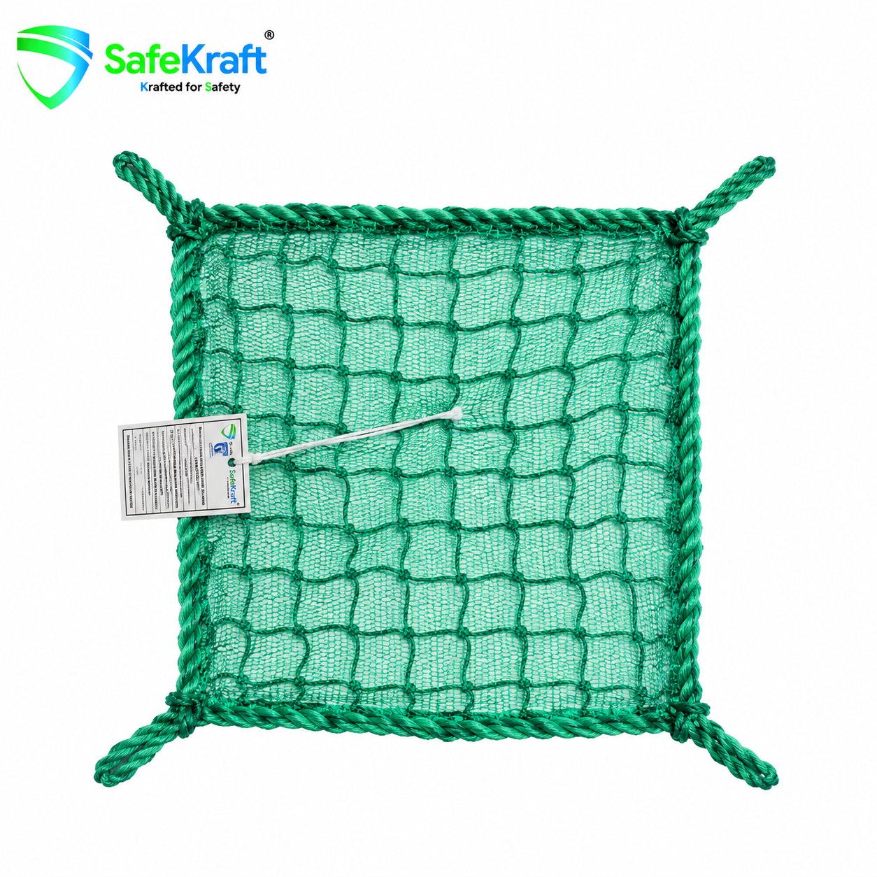 SafeKraft SKBMSN Double Layer Machine Braided Safety Net for Construction Safety