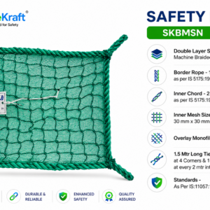 SafeKraft SKBMSN Double Layer Machine Braided Safety Net for Construction Safety