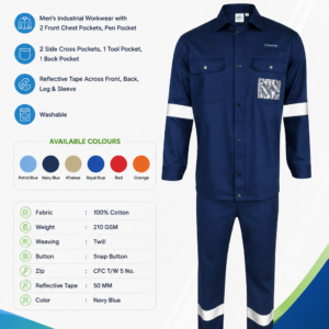 SafeKraft SKW 1209 industrial workwear jacket trouser with reflective tape