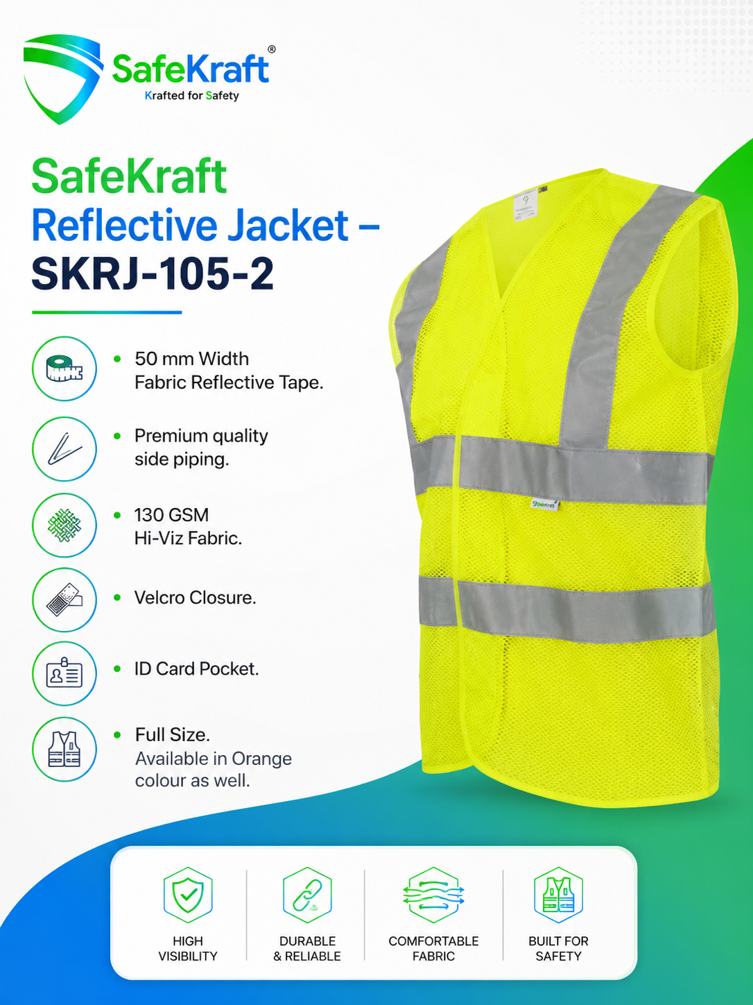 SafeKraft Hi Viz Work Jacket SKRJ-105-2 SafeKraft Hi Viz Work Jacket SKRJ-105-2