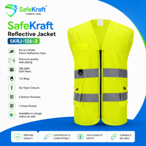 SafeKraft Reflective Jacket SKRJ-126-2 with reflective tape