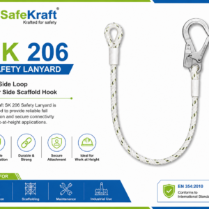 SafeKraft SK 206 Safety Lanyard with one side loop and scaffold hook
