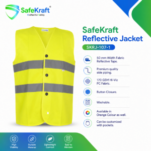 Hi Viz Jacket SafeKraft SKRJ-107-1 with 50 mm reflective tape