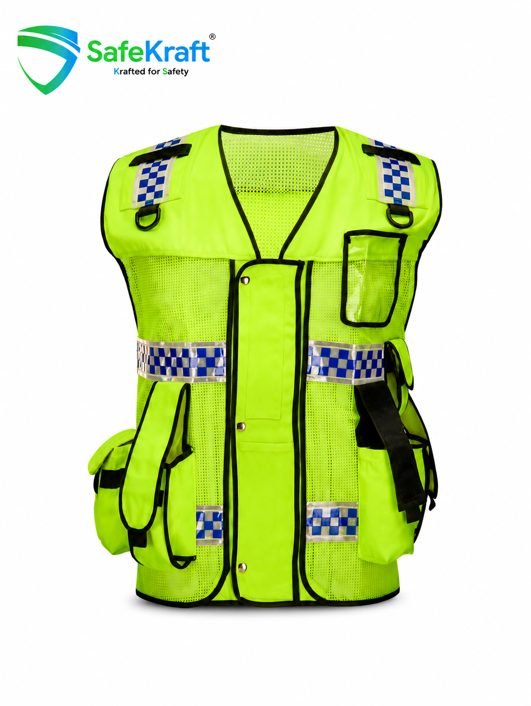 SafeKraft Reflective Jacket SKRJ-117-2 front view