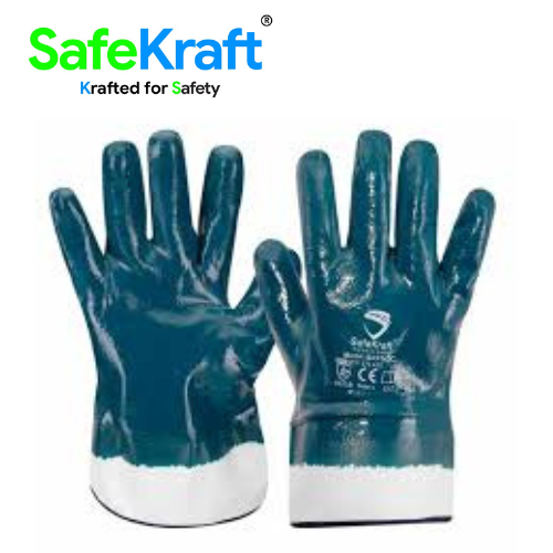 SafeKraft SKFNDC Nitrile Dipped Hand Gloves