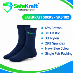 SafeKraft Socks SKS 102 navy blue cotton work socks