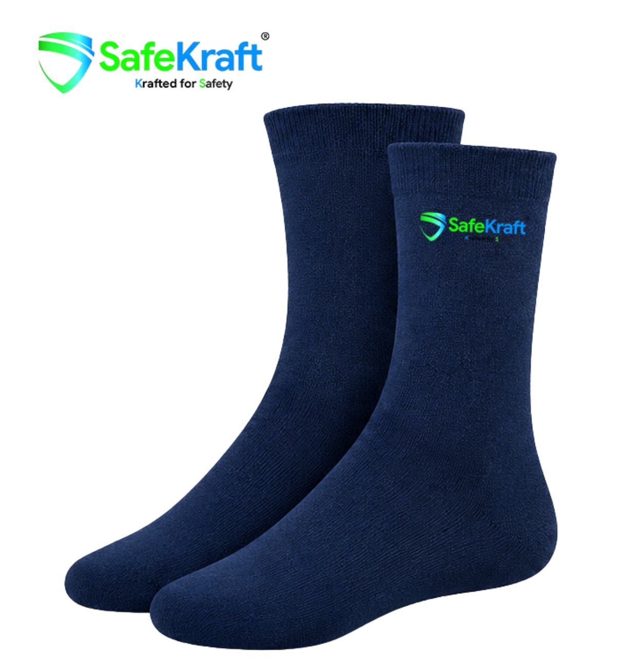 SafeKraft Socks SKS 102 navy blue cotton work socks