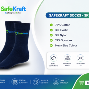 SafeKraft Socks SKS 106 navy blue cotton work socks