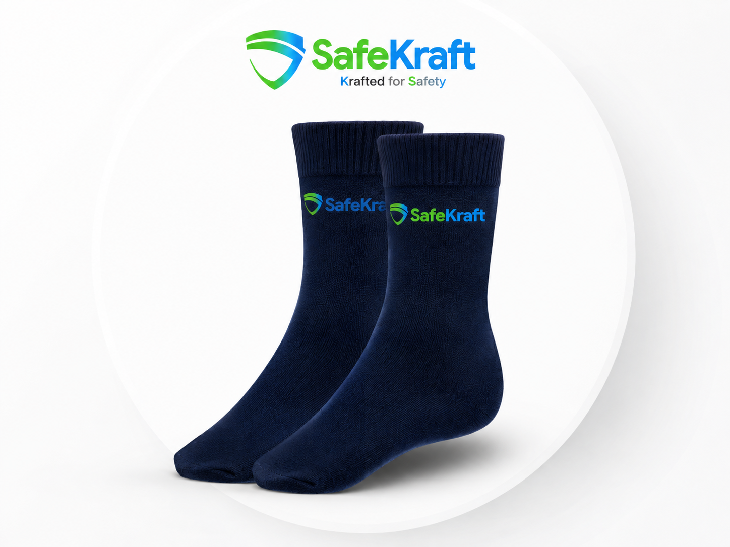 SafeKraft Socks SKS 106 navy blue cotton work socks